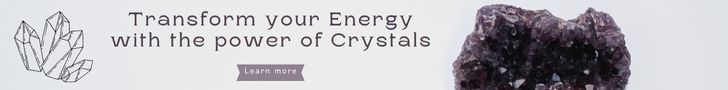 The leader board sized banner with the big raw amethyst crystal